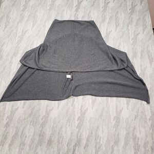 Lux Collection Shawl Womens One‎ Size Fits All Gray Cashmere Blend Pull Over